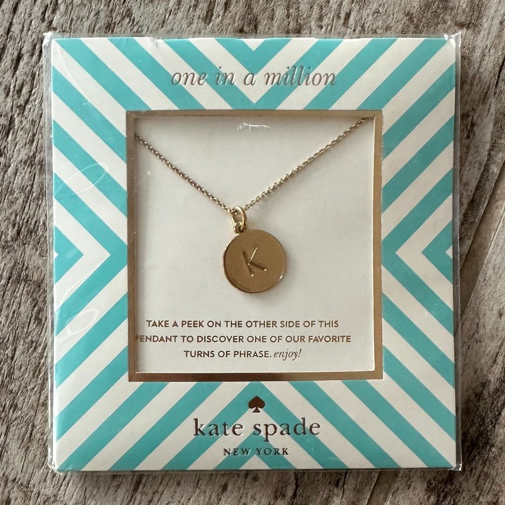 Kate Spade "K" Initial Gold Necklace